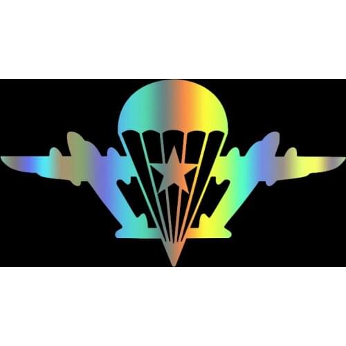 CS-220#11*20cm Airborne with a star without a paratrooper funny car sticker and decal silver/black vinyl auto car stickers