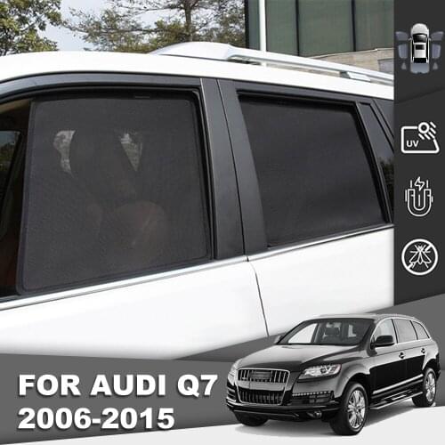 Magnetic Car Sunshade Front Windshield Door Mesh Frame Curtain For Audi Q7 4L 2006-2015 Foldable Side Window Sun Visor Shield