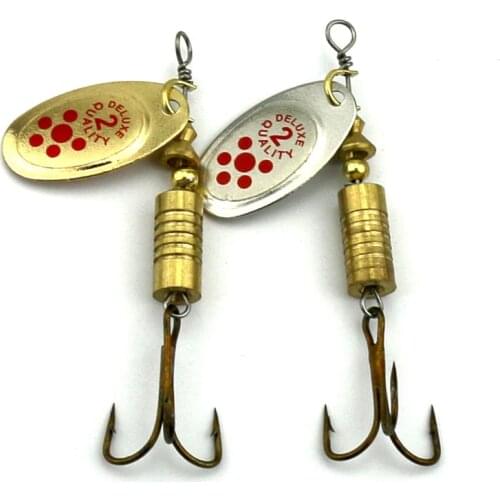 HENGJIA 10pcs Hot Spoon Lure Metal Spinner Fishing Lures 2 colors Pesca Artificial Fishing Tackle Spinnerbait