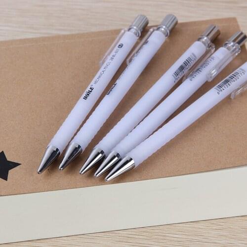 Free ship 6pcs 0.5mm clear auto pencil with eraser mechanical pencil automatic pencils school stationery propelling pencil white