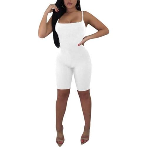 70% Hot Sell Solid Color Sexy Women Sleeveless Skinny Elastic Nightclub Sport Jumpsuit Romper
