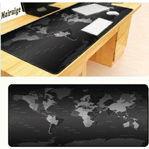Mairuige Large Size 800*300*3MM Black World Map Speed Game Overspeed Mouse Pad Laptop Gaming Mouse Pad