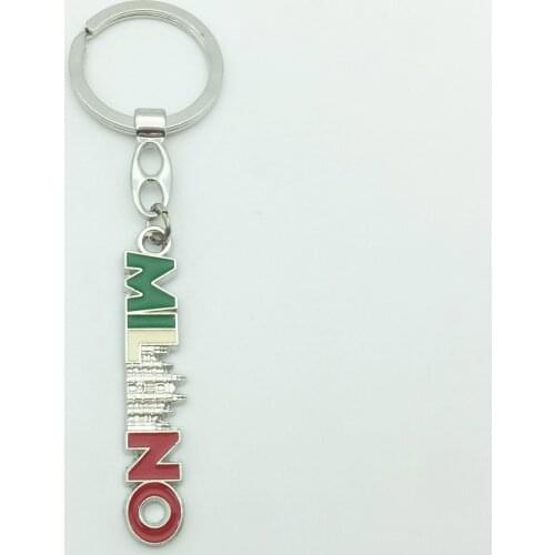 Fashion Tourist Souvenir Metal Bag Decoration Gift Key Chains Alloy Milano Letters Keyring Fancy Keychain Premium