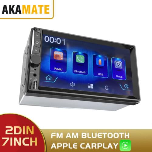 7'' Universal 2din Car Rdio Mp5 Player MP3 Player Apple Carplay FM AM Car Radio Touch Screen bluetooth For Car Audio Support MIC