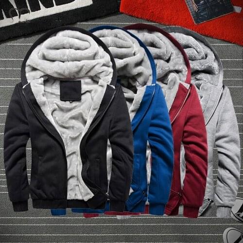 Zipper Coats Men Hooded Streetwear Hoodies Mens 2021 New Thick Warm Oversized Jackets Men Gym Tracksuits Outwear Patchwork Hoody
