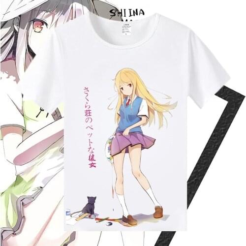 2020 New The Pet Girl of Sakurasou Summer T Shirt Kanda Sorata Shiina Mashiro Cartoon Print T-Shirt Anime Top Tee Casual Costume