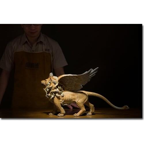 Limited Edition # Original art # large- home business art Collection # Flying lion King bronze Sculpture decor mascot