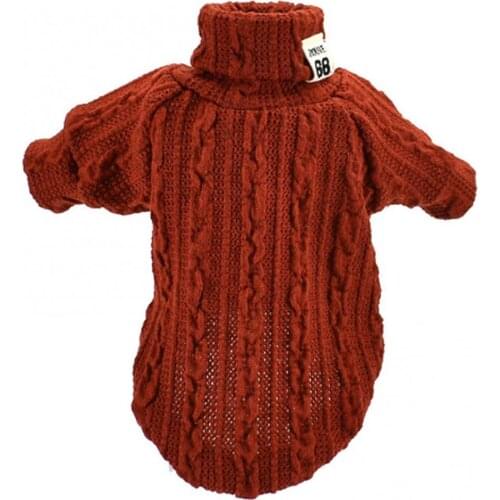 Autumn Pet Acrylic Solid Color Turtleneck Knitted Soft And Skin-friendly Sweater Two-Legged Dog Clothes Pullover Warm Clothing
