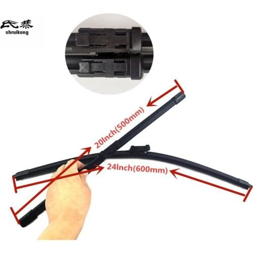 Free shipping 2pcs/lot SG-007 Wiper blades for 2009-2016 AUDI A7 24"+20" fit push button type wiper arms only