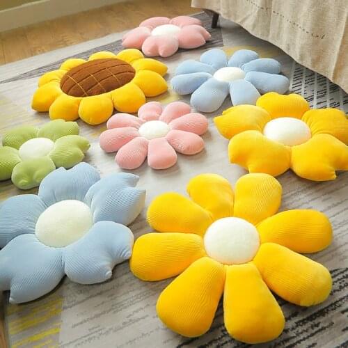 Nice 1pc 40cm/50cm/68cm Huggable Lovely Plush Plant Pillow Lifelike Sunflower sakura Seat Cushion Yellow Pink Daisy Chair Flower