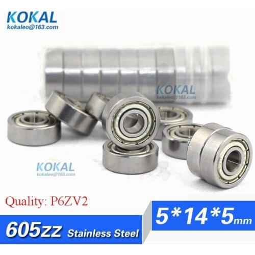 [SS605ZZ-P6]Free Shipping 10pcs stainless steel 830015ZZ 605-2ZZ 605 605zz micro ball bearing 5mm*14mm*5mm