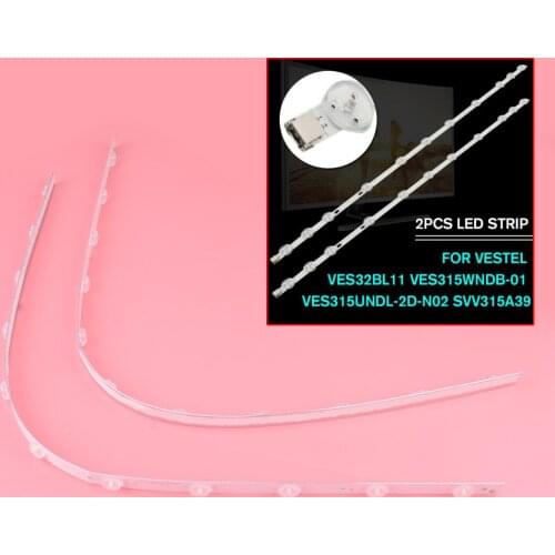 2Pcs 3V LED Strip Fit For Bush ISIS Linsar Luxor JMB Digihome Celcus Polaroid Hitachi JVC Techwood Finlux Toshiba Sharp Logik