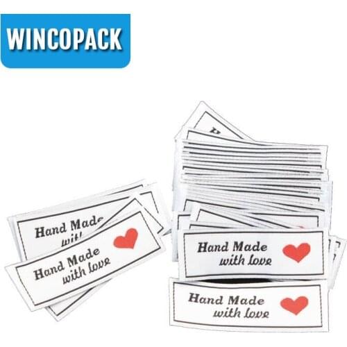 Instock Woven Label Hand Made With Love DIY Use Fabric Label 20x60mm