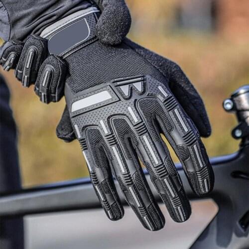 Comfortable 2Pcs Useful Full Finger Touch Screen Cycling Gloves Touch Screen Design Cycling Gloves Convenient for Running