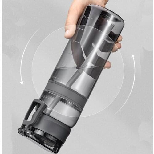 Outdoor shaker Water Bottle Straw Sport Drinking Travel Portable Camping Plastic Tritan bottle BPA Free