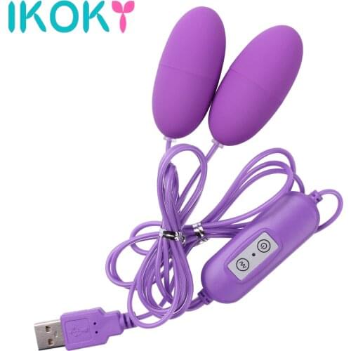 IKOKY Two Bullet Vibrators Sex Toys for Women Female Vagina Clitoris Stimulator Masturbator Adult Products USB Woman Erotic Shop