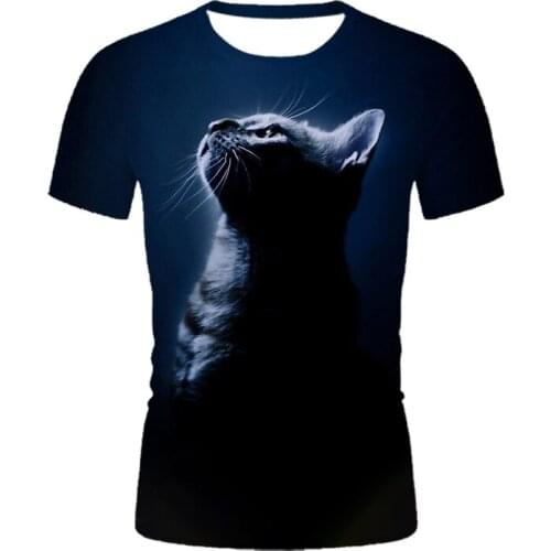 Summer New Clothing Cute Cat 3D Print Short Sleeve T Shirt Women Animal T-shirt Casual O-Neck T shirts Hipster Loose Ladies Tops