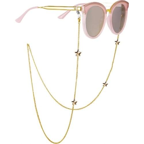 Womens 62/72cm Fashion Sunglasses Eyeglass Chains Moon Stars Glasses Chain Eyewears Cord Holder Neck Strap Rope