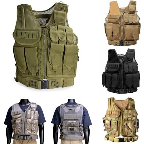 Tactical Vest Military Molle Adjustable Men Combat Armor Vest Outdoor Army Hunting Shooting Training Paintball CS Accessories
