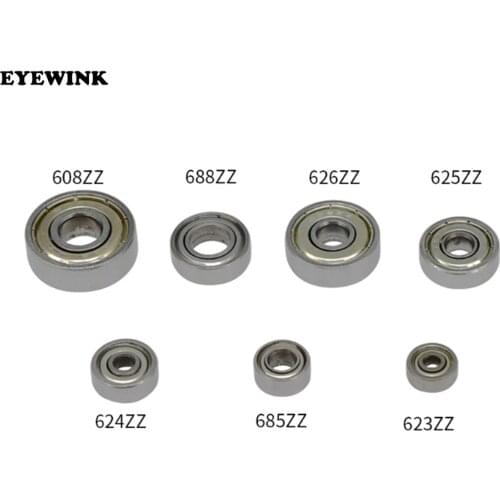 10PCS ABEC-7 Flange Ball Bearing 608zz 623zz 624zz 625zz 635zz 626zz 688zz 3D Printers Parts Deep Groove Flanged Pulley Wheel