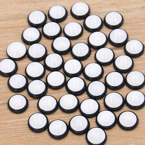 40pcs 10-20mm 2020 New Product Black White Color Natural Ore Style Flat Back Resin Cabochons For Bracelet Earrings Accessories