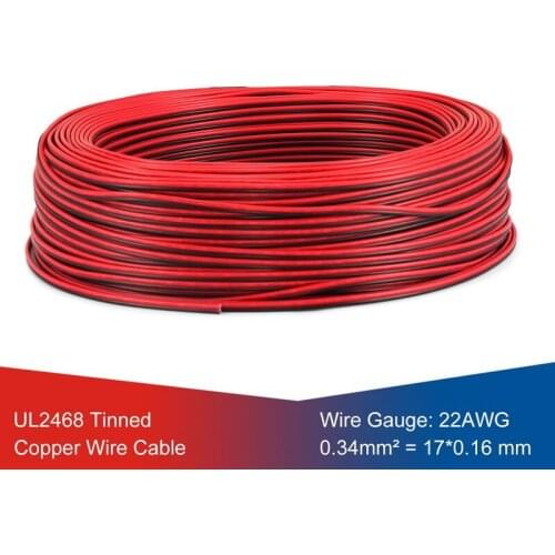 5roll 100m SM JST Connector Cable UL2468 22AWG Guage Wire 2Pin LED Strip Extension Cable For 3528 5050 LED Strip Light Speakers