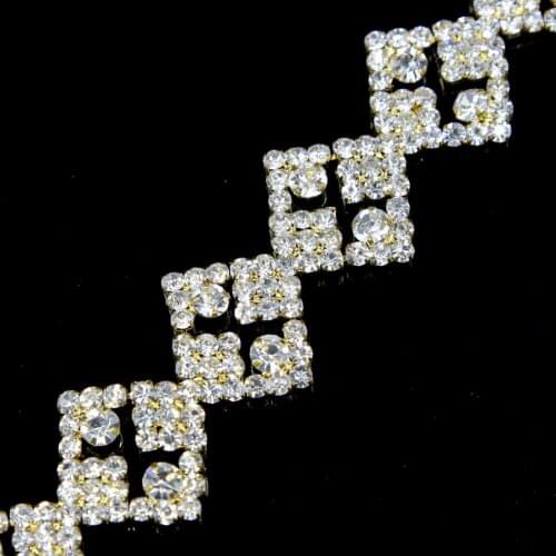 5Yards Sew On Rhinestone Chain Rhinestone Applique,Wedding Appliqued DIY Craft Accessories,Crystal Trim