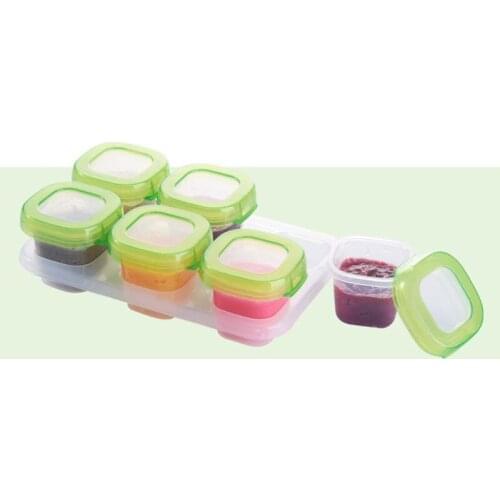 6Pcs Baby Plastic Food Containers Freezer Storage Box Mini Weaning Freezing Case 97BC