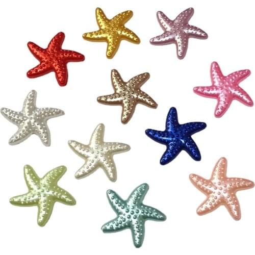 80pcs 20mm Resin Asteroidea Flatback Rhinestones Beads Wedding Decoration DIY Jewelry Process Accessories SB20A*3