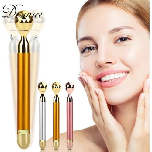 Beauty Bar 24k Golden Facial Face Massager Electric Single Head Massage Tools Face Lift Anti-Wrinkles Skin Tightening Firming