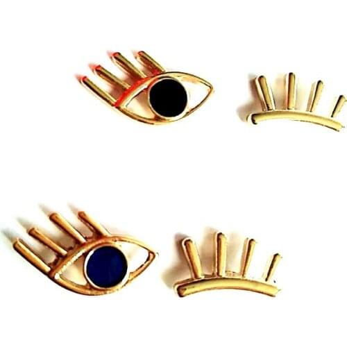 Free shipping wholesale 10 pair/ lot fashion jewelry metal enamel items eyelash eye earrings