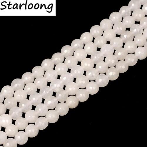 New arrival 4-14mm white jad faceted round Natural Stone Beads loose Strand Beads For Making Jewelry Diy bracelets necklaces