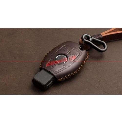 QDAEROHIVE genuine leather car Key Case Cover For Mercedes-Benz C200L GLA GLC GLE GLK C S E