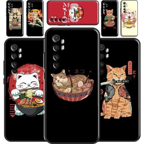 Neko Ramen Japan Cat Anime Case For POCO M3 Pro F3 POCO X3 Pro Cover For Xiaomi Mi 11 Ultra 9T 10T Pro Note 10 Lite