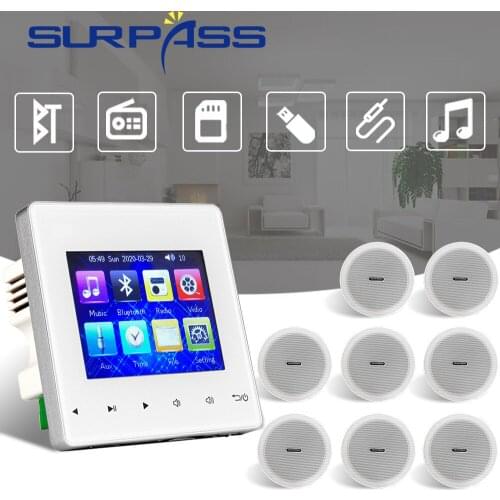 Home Audio System Bluetooth Wall Sound Amplifier Fm Radio Big Power Stereo Receiver PA Ceiling Speaker HiFi Digital Audio Player