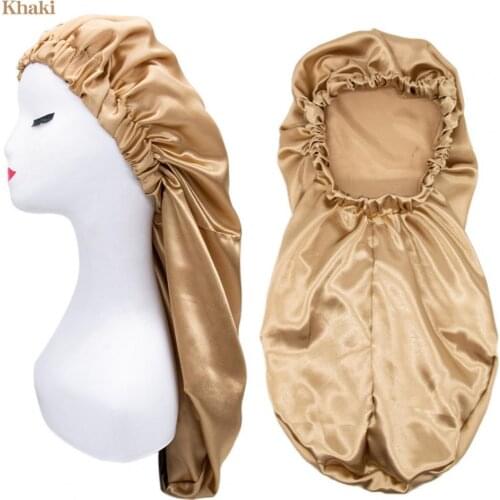 Elastic Stain Bonnet Breathable Multifunctional Wide Edge Long Hair Sleeping Hats Wrap Bonnet for Female