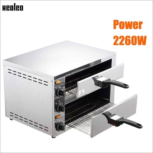 XEOLEO Electric pizza oven Bread baker Small Double Pizza Baking machine Household Roaster Kitchen appliances Stainless steel