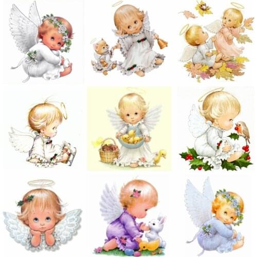 Huacan Diamond Painting Angel Child 5d Diy Mosaic Portrait Kid Embroidery Diamond Pictures Home Decor