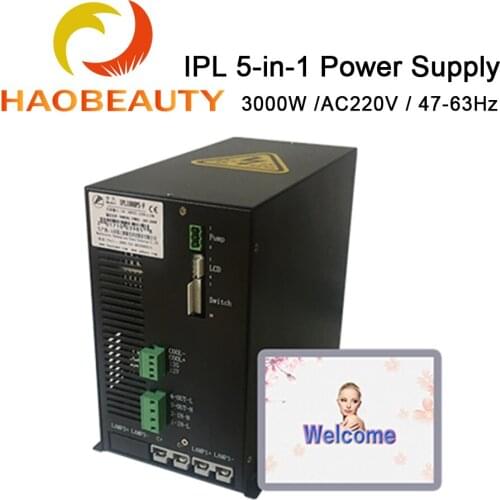 HaoBeauty IPL Photon Beauty Instrument Power Source 5 in 1 OPT Beauty Power Source 3000W AC220V 47-63Hz