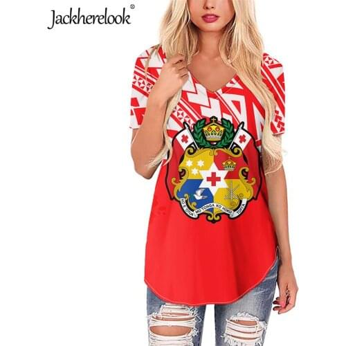 Jackherelook Polynesian Tonga Flag Samoan Brand Design Large Size Short Sleeve Blouses for Teen Girls Casual Female Tops Shirts