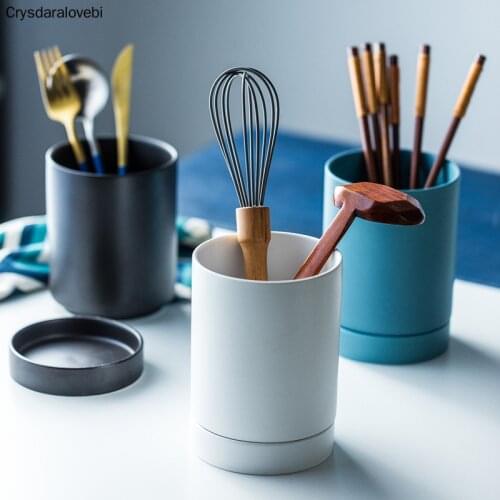 Ceramics Chopsticks Cage Multi-function Kitchen Cutlery Storage Rack Drain Rack for Kitchen Holder Save Space Organizer Stand