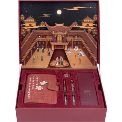 Kinbor Chinese Theme Premium Notebook Journal Set 14Pcs in One A6 Size Gift Packaging Notebooks School Suppliers Tools