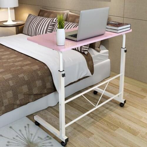 Computer Laptop Desk Height Adjustable Wooden Laptop Table Computer Standing Desk with Wheels