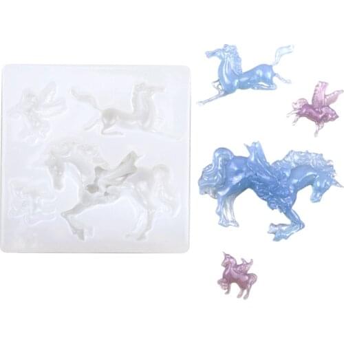 Horse Unicorn Cartoon fondant silicone mold Chocolate DIY Baking Cake Decorating Tools