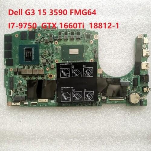 KEFU FOR Dell G3 15 3590 Mainboard I7-9750 6G GTX 1660Ti 18812-1 FMG64 Laptop Mainboard test good
