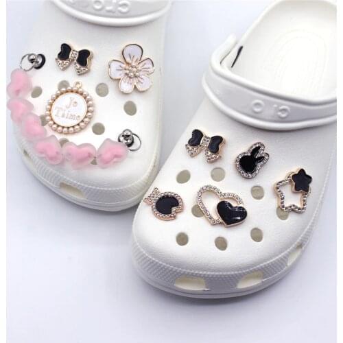 Metal Hearts Bows Flowers Shoe Charms Accessories Decorations Designer Croc Bling Rhinestone JIBZ For Kids Party Xmas Gifts