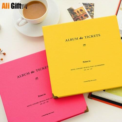 Fashion DIY Album Concert Tickets Paper Money Collection Book PU Leather Paper Interleaf Movie Travel Tickets Collection Album