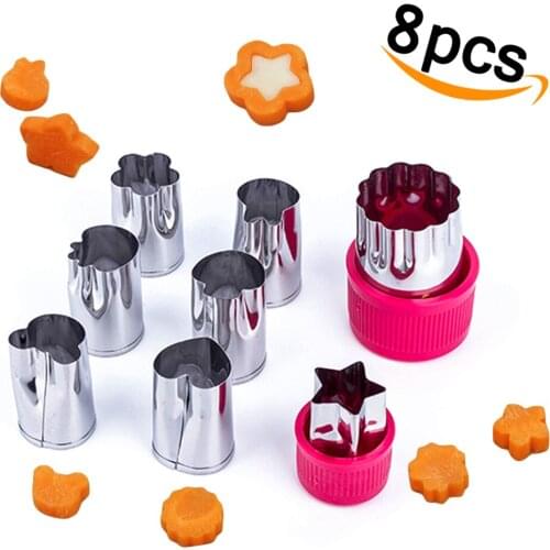 Vegetable Cutter Shapes Set Mini Flower Shapes Cookie Cutters Fruit Mold for Kids 8pcs/Set