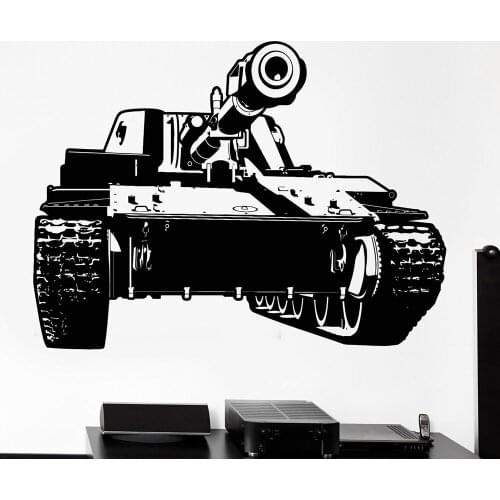 Wall Vinyl Tank Military War Army Cool Decal for Boys Teens Bedroom Decorations Home Wall Decor Stickers Kids Gift A486