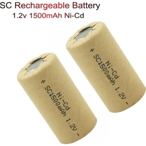Ni-Cd Rechargeable Battery SC 1.2V 1500mAh nicd Batteries for Power Tools Battery Flashlight Solar Lights Electronic Toys lamp